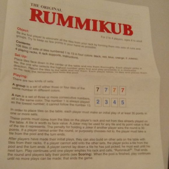 VTG 1990 The Original Rummikub Rummy Tile Board Game Pressman Toy Co. #400 - Picture 3 of 6